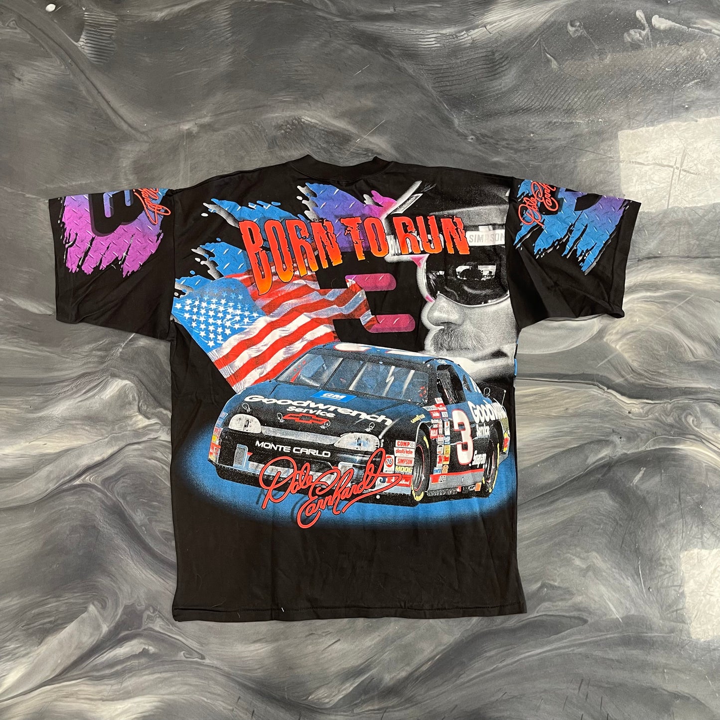 Vintage Dale Earnhardt AOP Tee Black