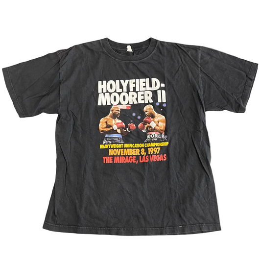 Vintage Holyfield vs Moore Boxing Tee Black