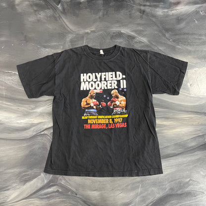 Vintage Holyfield vs Moore Boxing Tee Black
