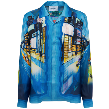 Casablanca Tokyo Nights Print Silk Shirt