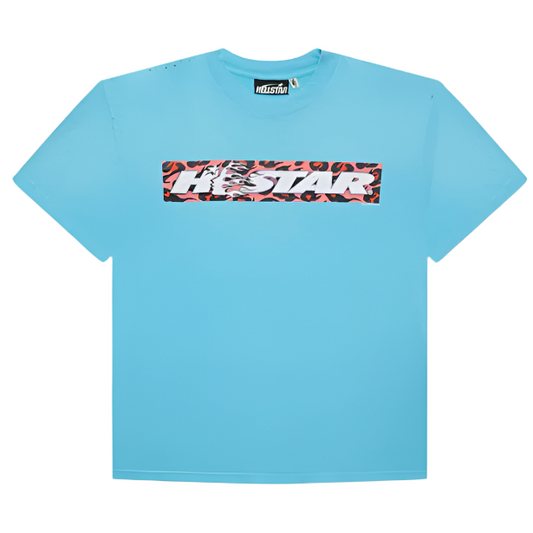 Hellstar Box Logo T-Shirt Blue