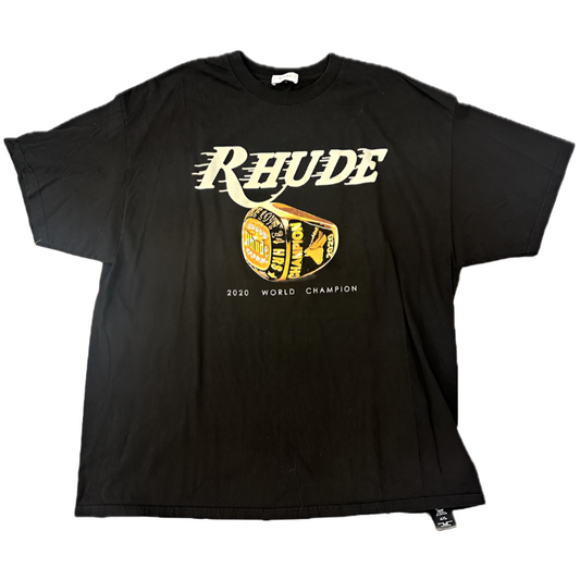 Rhude World Championship Ring Short Sleeve Tee Black (STEAL)(1 Year Anniversary)