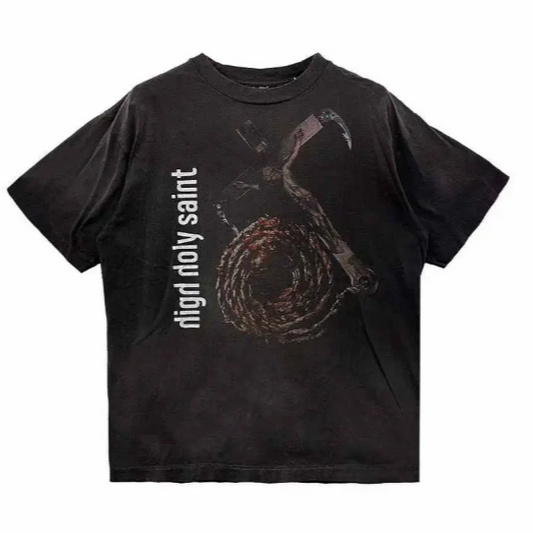 Saint Mxxxxxx Anchor Vintage Washed Black Tee