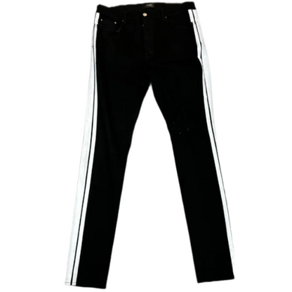 Amiri White Stripe Black Jeans