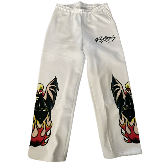 Ed Hardy x Ken Karson Chaos White Sweatpants (STEAL)(1 Year Anniversary)