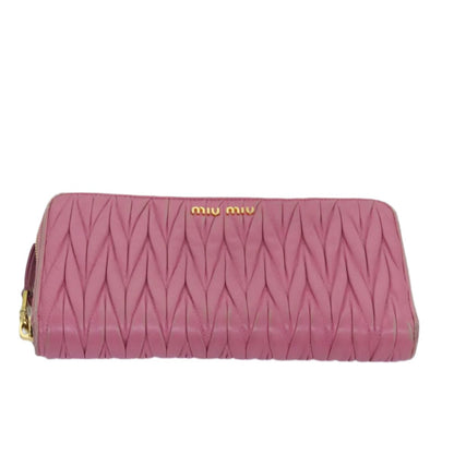 Miu Miu Pink Full Size Wallet Pink/Gold